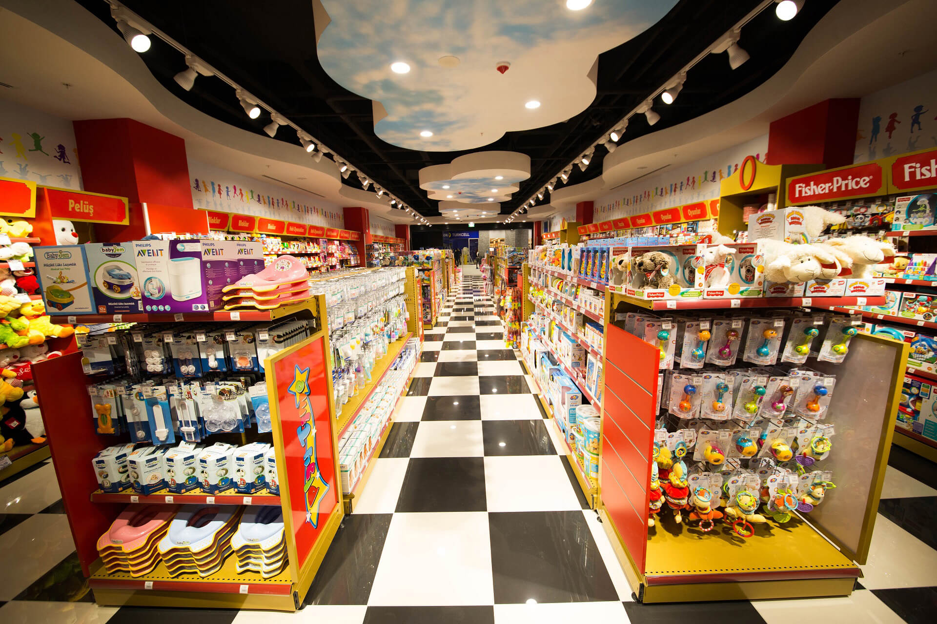 europmetal gondole centrale etagere murale métallique magasin de jouets scaled pour autre magasin de jouer pour enseigne professionnelle de hard discount de retail