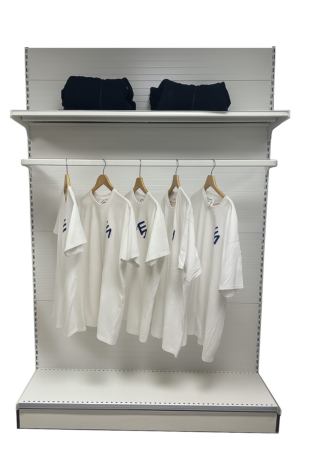  Gondole murale avec barre penderie et étagère pour vêtements pliés